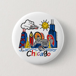 Chicago Kids Skyline 6 Cm Round Badge