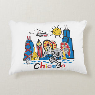 Chicago Kids Skyline Decorative Cushion