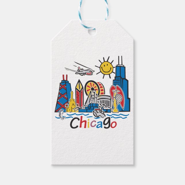 Chicago Kids Skyline Gift Tags (Front)