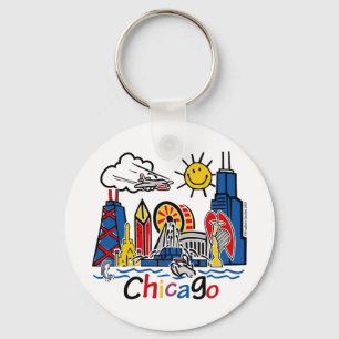 Chicago Kids Skyline Key Ring