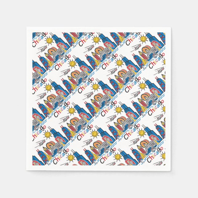 Chicago Kids Skyline Napkin (Front)
