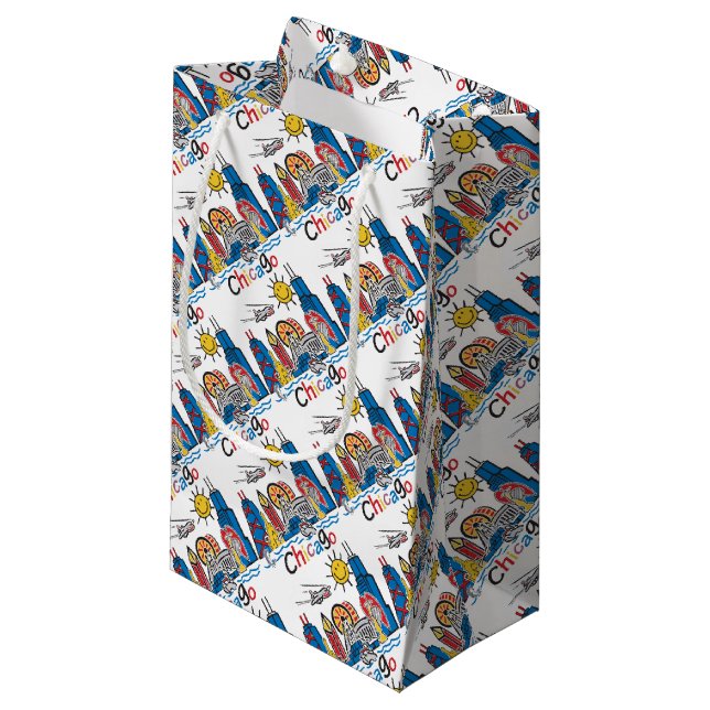 Chicago Kids Skyline Small Gift Bag (Front Angled)