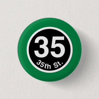 Chicago L 35th St. Green Line 3 Cm Round Badge