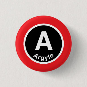 Chicago L Argyle Red Line 3 Cm Round Badge