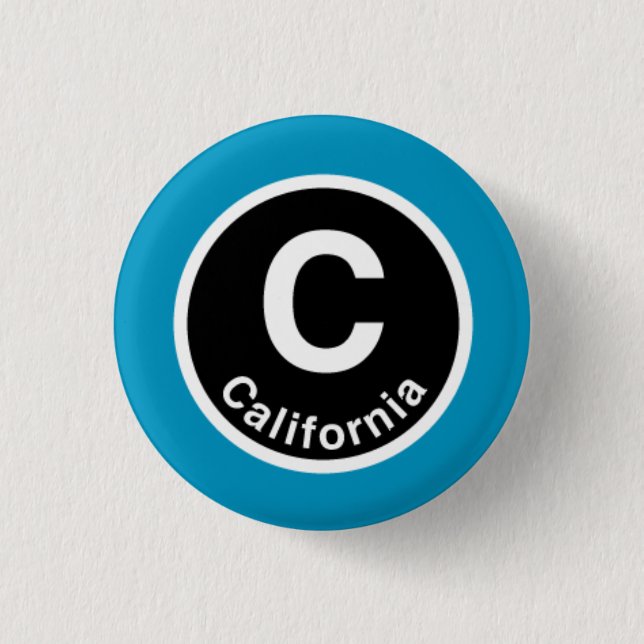 Chicago L California Blue Line 3 Cm Round Badge (Front)
