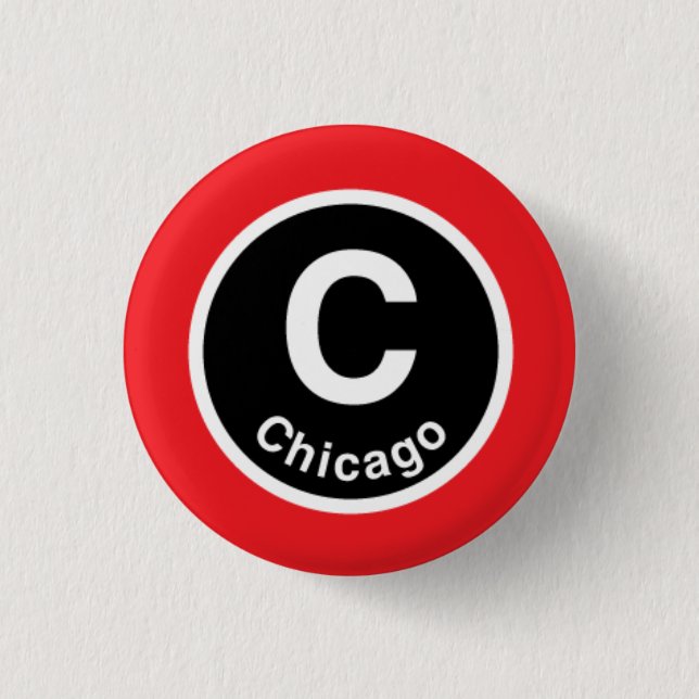 Chicago L Chicago Red Line 3 Cm Round Badge (Front)