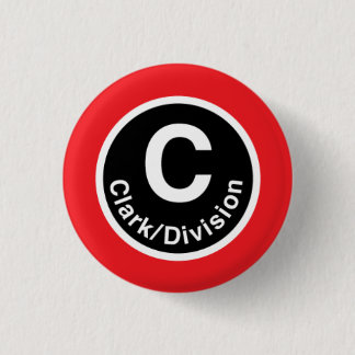 Chicago L Clark/Division Red Line 3 Cm Round Badge