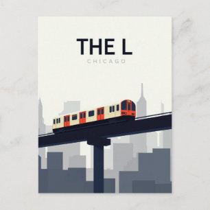 Chicago 'L' Elevated Train Postcard