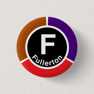 Chicago L Fullerton Brown/Red/Purple Line 3 Cm Round Badge