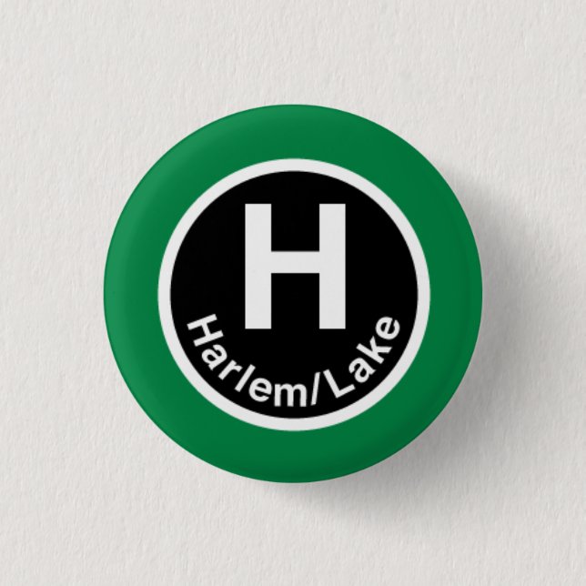Chicago L Harlem Green L 3 Cm Round Badge (Front)