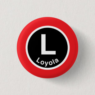 Chicago L Loyola Red Line 3 Cm Round Badge