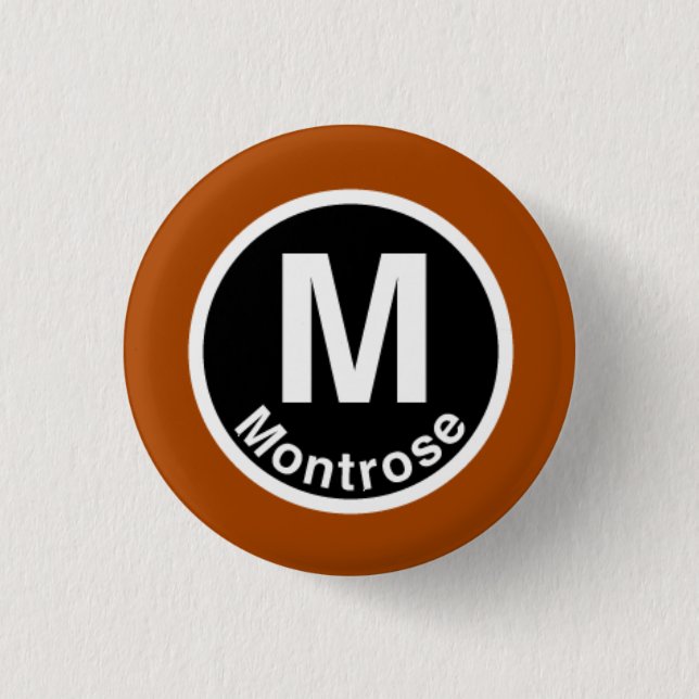 Chicago L Montrose Brown Line 3 Cm Round Badge (Front)