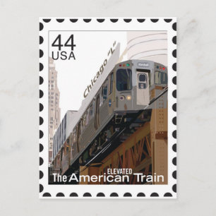Chicago L Stamp Postcard