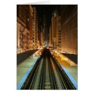 Chicago 'L' Station at Night