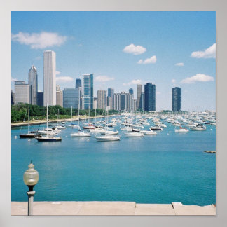 Chicago Lakefront Skyline Poster/Print Poster