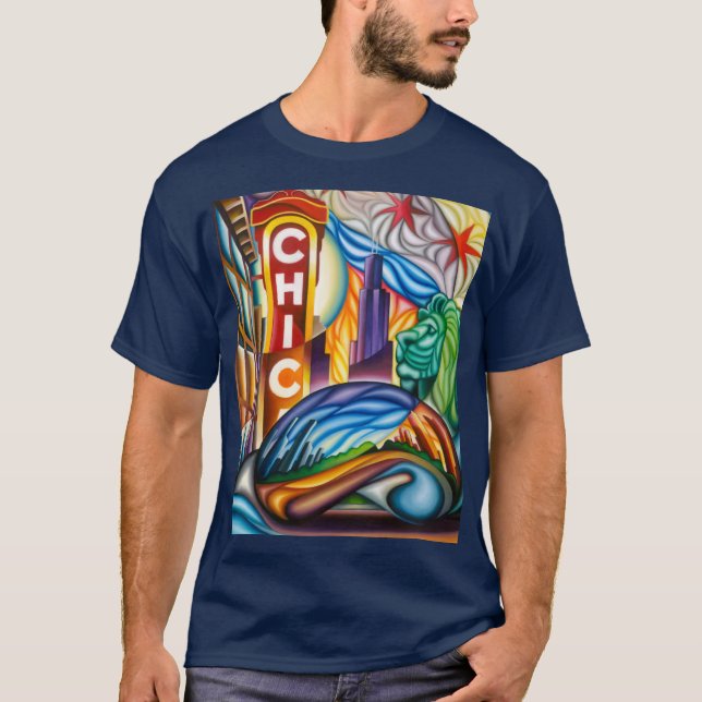 Chicago Landmarks Montage T-Shirt (Front)