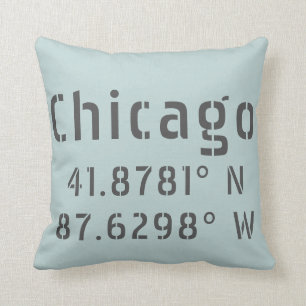 Chicago Latitude and Longitude Cushion