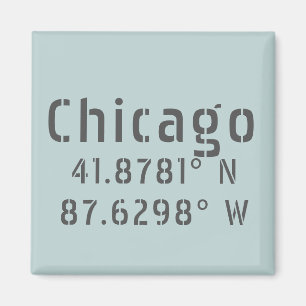 Chicago Latitude and Longitude Magnet