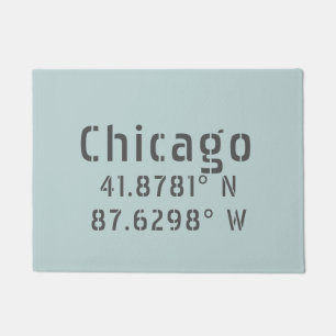 Chicago Latitude Longitude Doormat