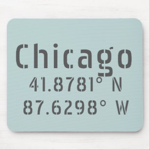 Chicago Latitude Longitude Mouse Mat