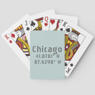 Chicago Latitude Longitude Playing Cards