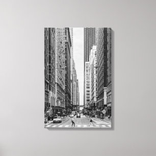 Chicago Madison Street Grayscale Canvas Print