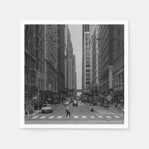 Chicago Madison Street Grayscale Napkin