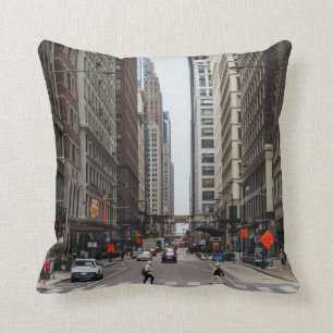 Chicago Madison Street Throw Pillow