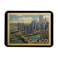 Chicago Magnet Illinois Vintage Travel