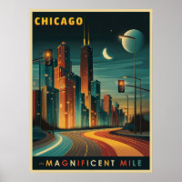 Chicago Magnificent Mile Vintage