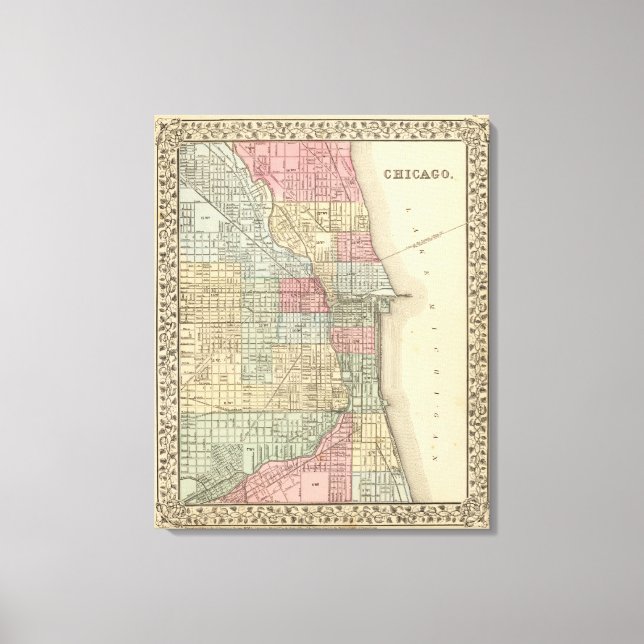 Chicago Map by Mitchell Canvas Print (Front)