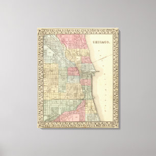 Chicago Map by Mitchell Canvas Print
