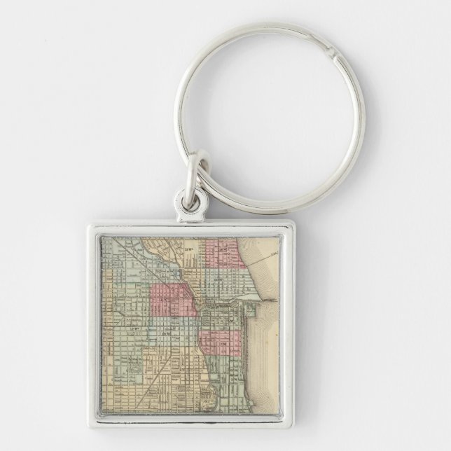 Chicago Map by Mitchell Key Ring (Front)