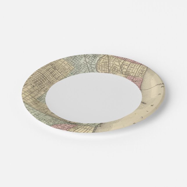 Chicago Map by Mitchell Paper Plate (Angled)