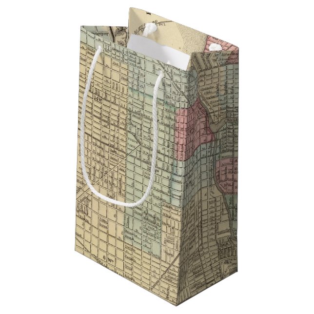 Chicago Map by Mitchell Small Gift Bag (Back Angled)