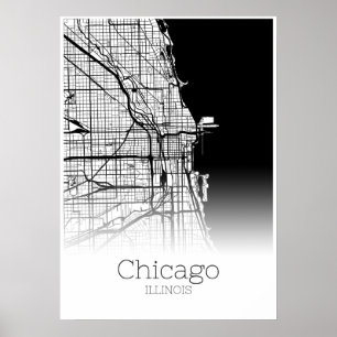 Chicago Map - Illinois IL - City Map Poster