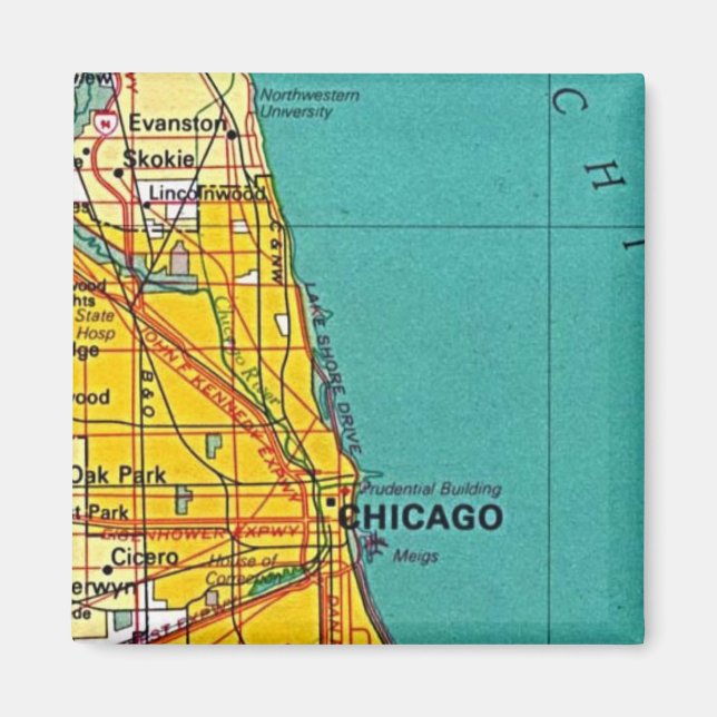 Chicago Map Magnet (Front)