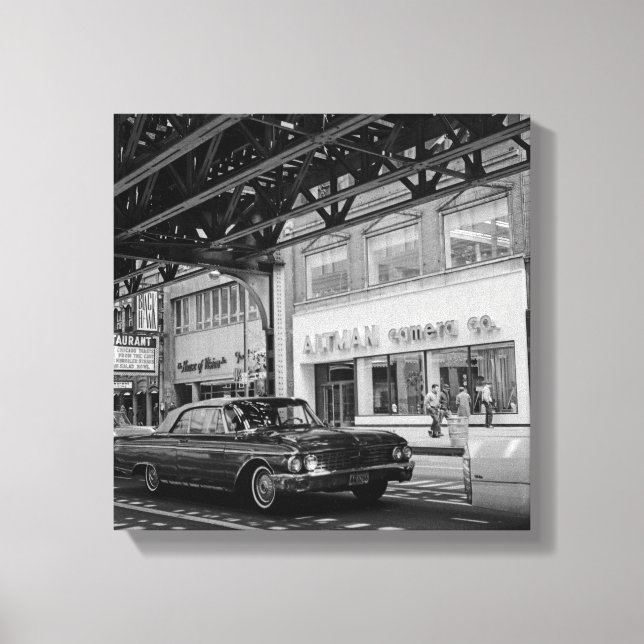 Chicago May 7 1967 Wabash St. Altman Camera Car 2 Canvas Print (Front)