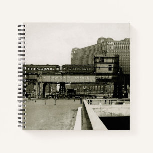 CHICAGO MERCHANDISE MART TROLLEY TRAIN WATERCOLOR NOTEBOOK