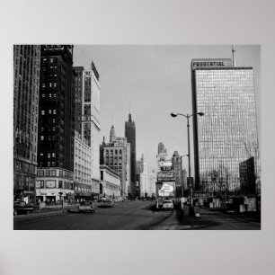 Chicago Michigan Avenue 1964 Vintage Photograph  Poster