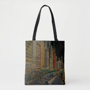Chicago Michigan Avenue Art Institute Lions Neon Tote Bag