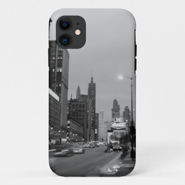 Chicago Michigan Avenue @ Night March 6, 1967 Case-Mate iPhone Case (Back)