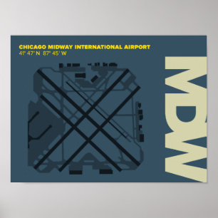 Chicago Midway Airport (MDW) Diagram Poster