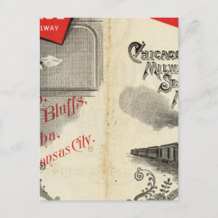 Chicago Milwaukee and St Paul Railway Postcard