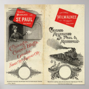 Chicago Milwaukee and St Paul Railway Poster