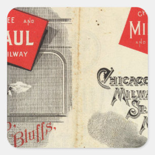Chicago Milwaukee and St Paul Railway Square Sticker