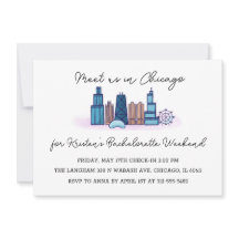 Chicago Minimalist Bachelorette Invitation