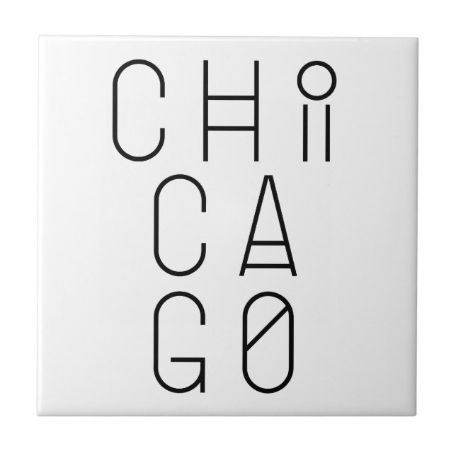 Chicago Modern Geometric Typography Tile (Front)