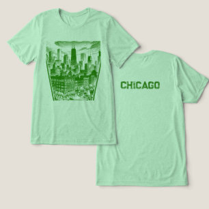Chicago Modern Green Graphic T-Shirt Tri-Blend Shirt