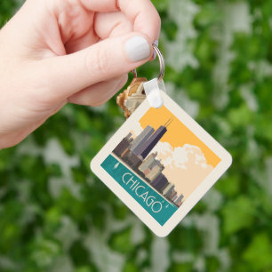 Chicago   Modern Skyline Key Ring